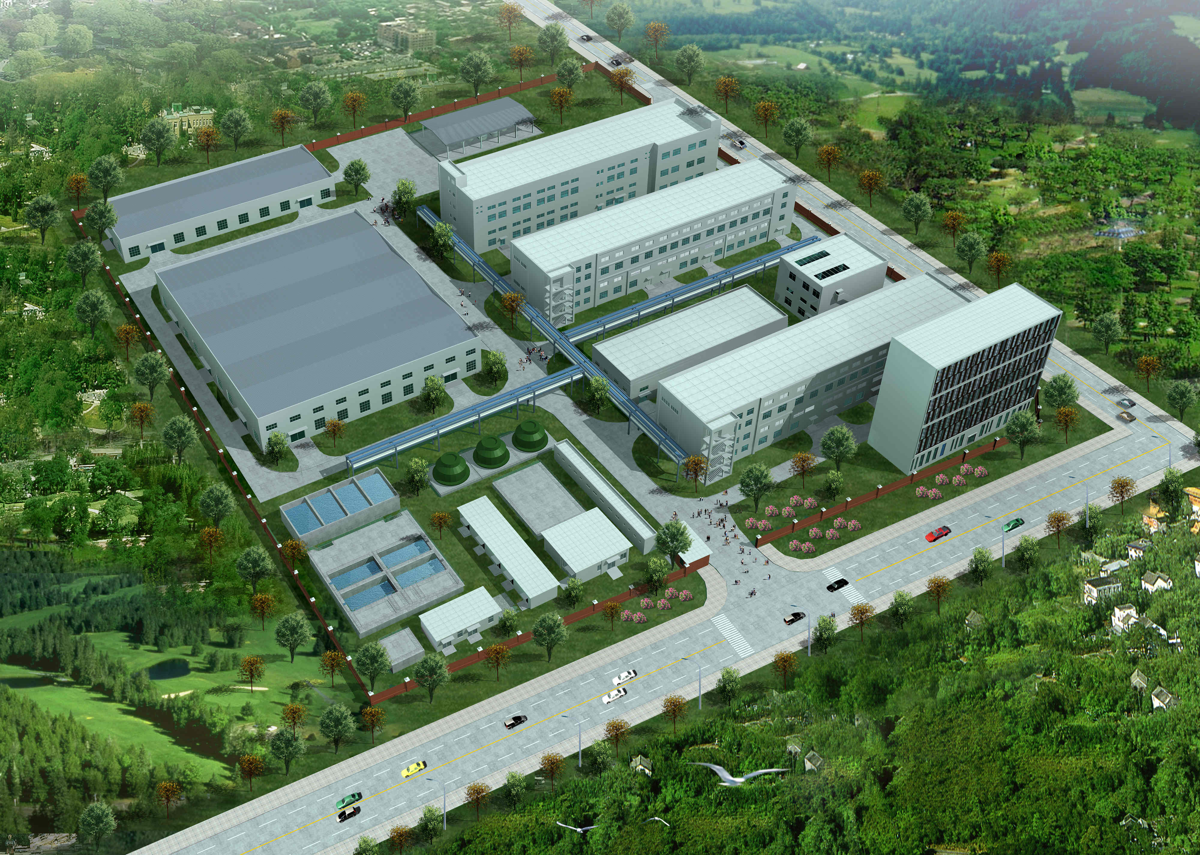 洛陽華榮生物技術(shù)有限公司生物制造產(chǎn)業(yè)育成中心項目鳥瞰模型9.8_副本.jpg